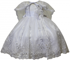 GIRLS CHRISTENING DRESS W/ CAPE